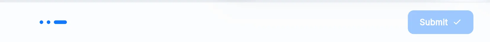 The bottom of Review & Finish on the last tab: the page dots and the Submit button.